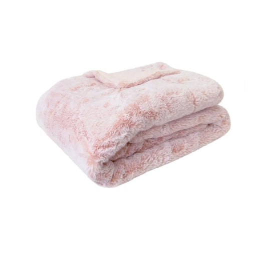 Faux Fur Throw Rug J Elliot Home Archie Soft Pink 130 x 160
