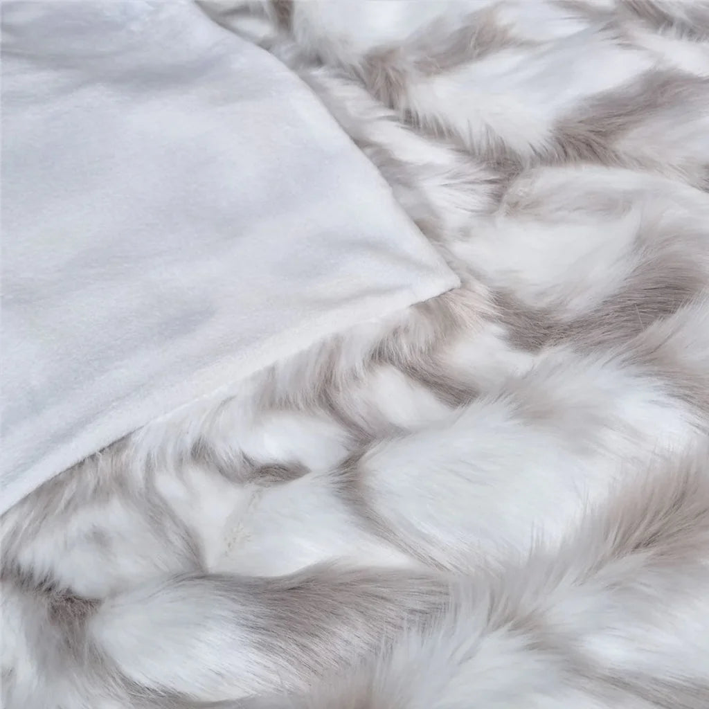 Faux Fur Throw Rug J Elliot Home Lynx Wild Cat 130 x 160 cm