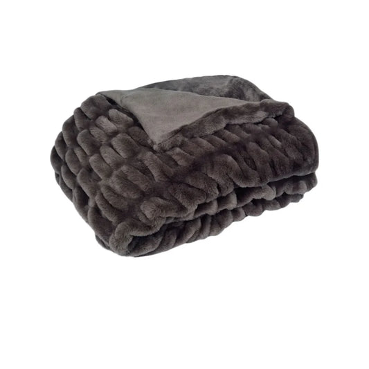 Faux Fur Throw Rug J Elliot Home Skyler Chocolate 130 x 160