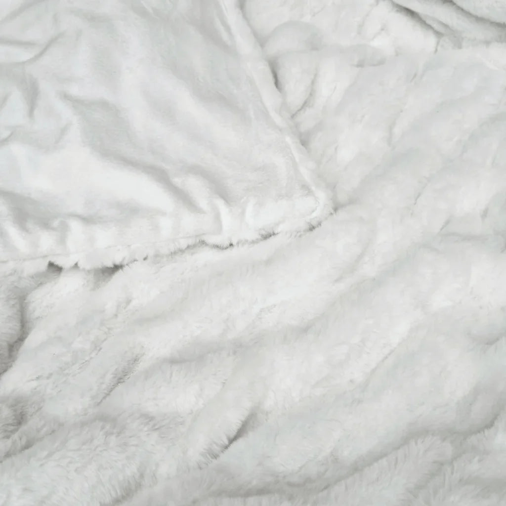 Faux Fur Throw Rug J Elliot Home Skyler Ivory 130 x 160 cm