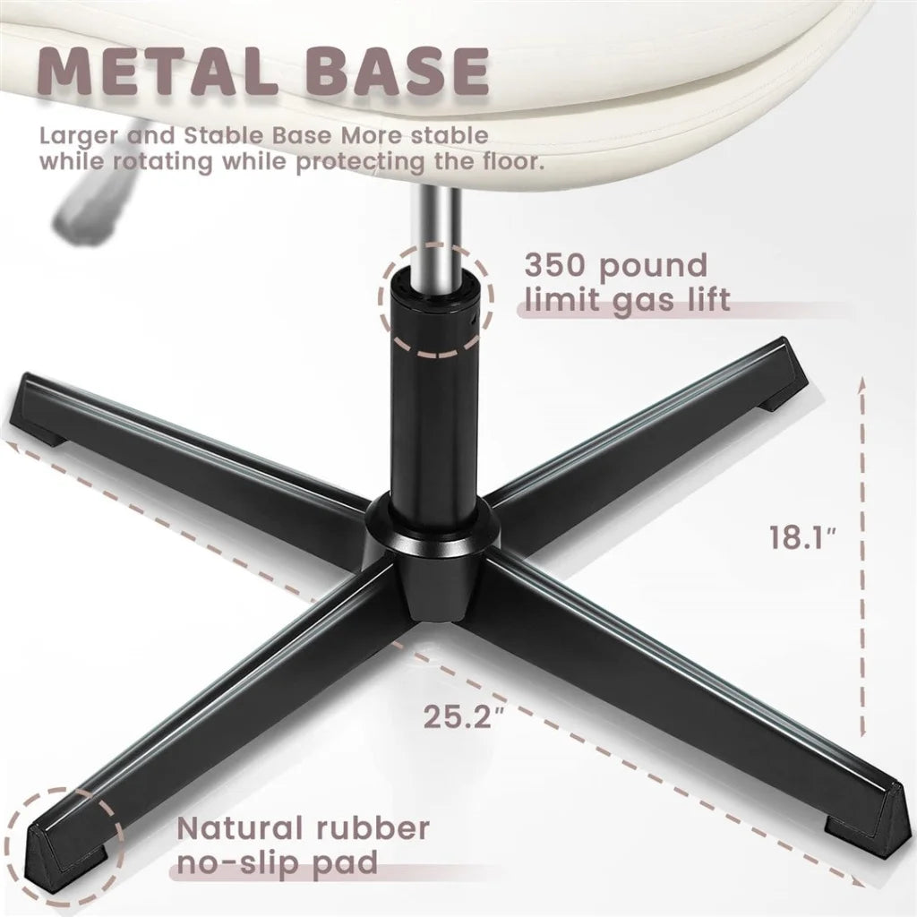 Faux Leather Home Office Chair - Beige - Furniture