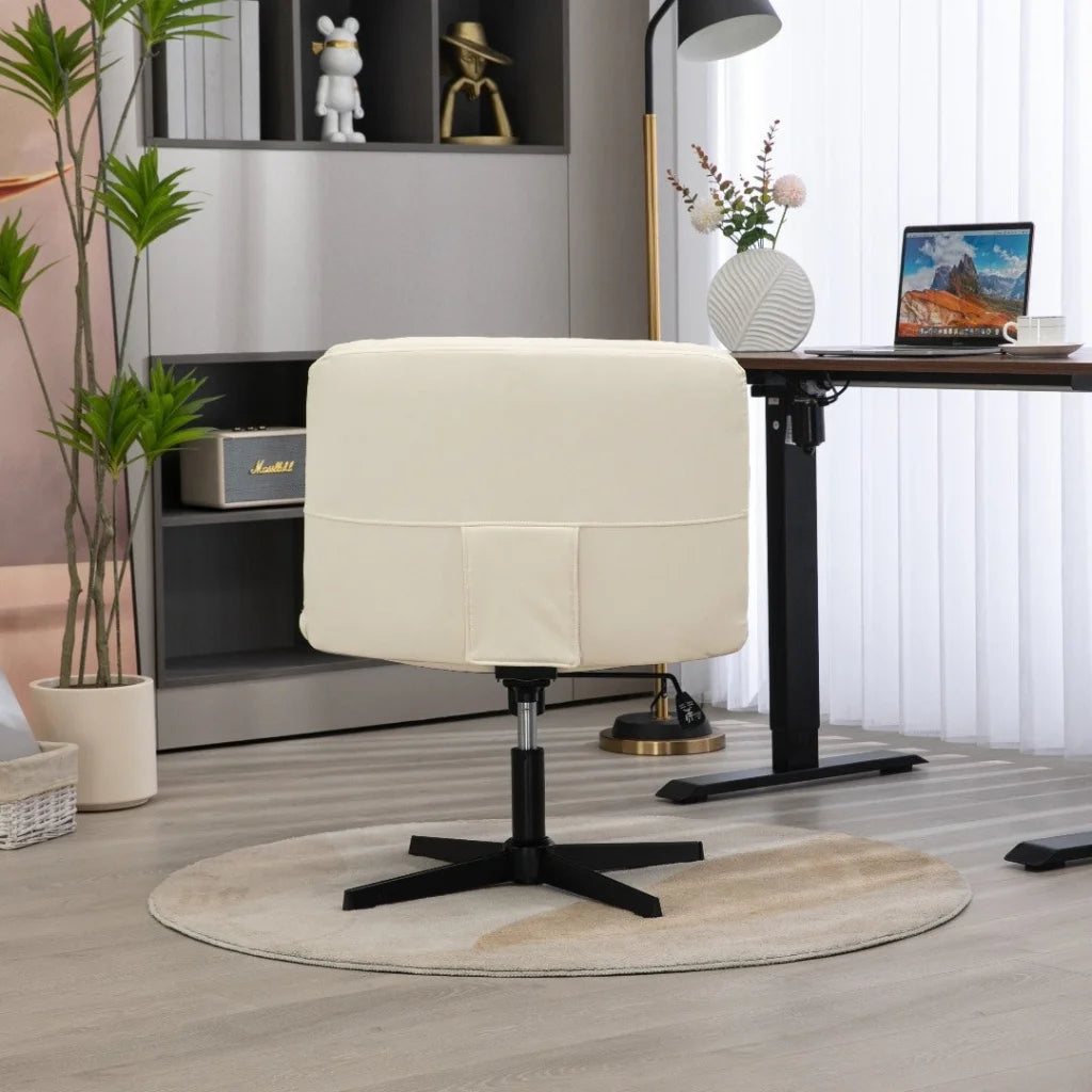 Faux Leather Home Office Chair - Beige - Furniture