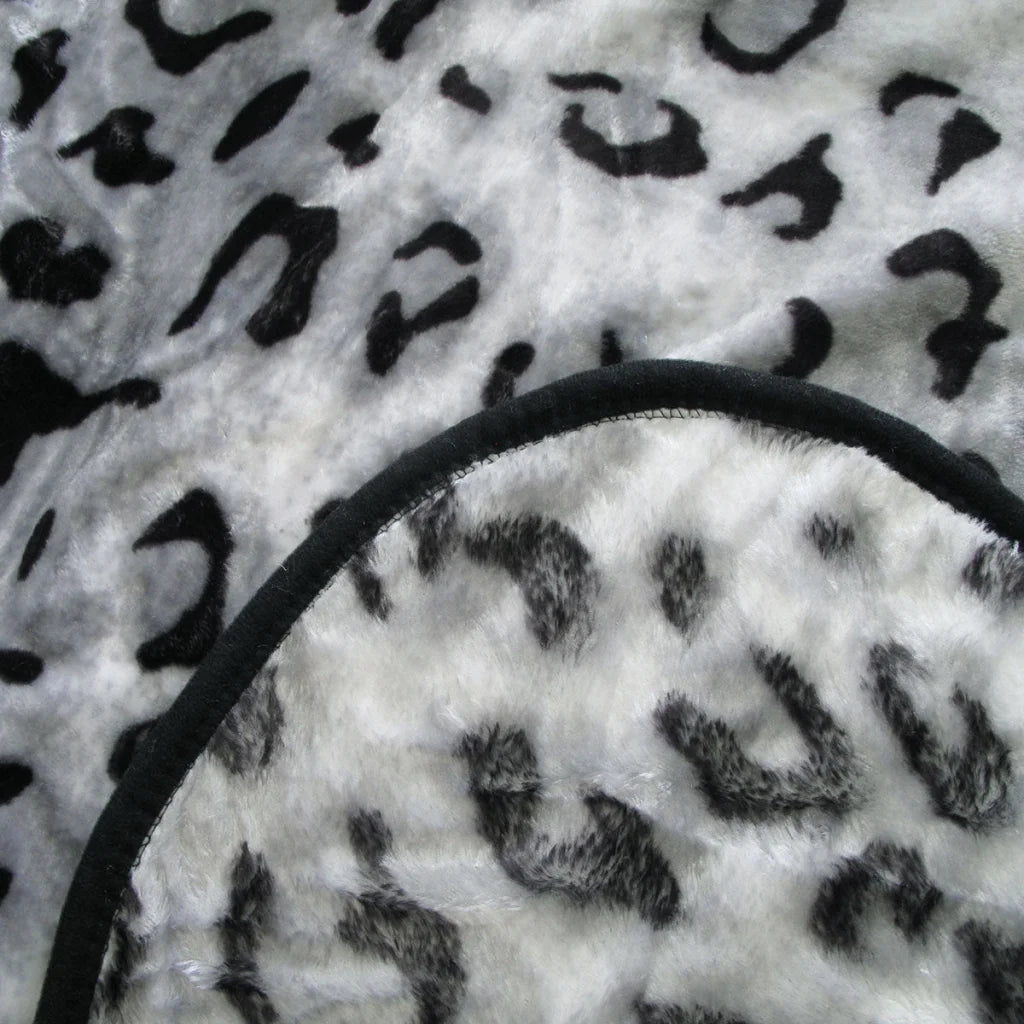 Faux Mink Blanket 375gsm 1 Ply Animal Print Queen 200x240cm