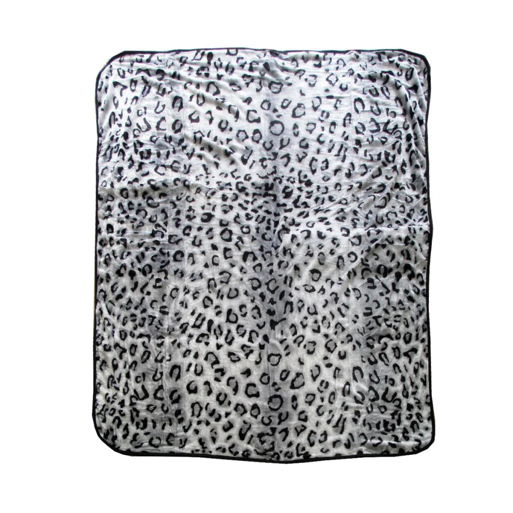 Faux Mink Blanket 375gsm 1 Ply Animal Print Queen 200x240cm