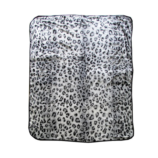 Faux Mink Blanket 375gsm 1 Ply Animal Print Queen 200x240cm
