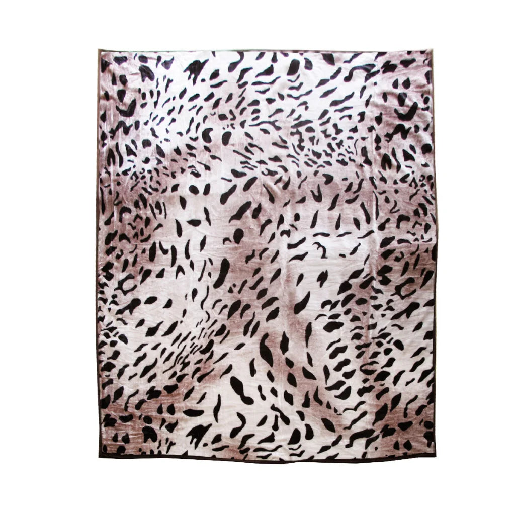 Faux Mink Blanket 675gsm 2 Ply Animal Print Queen 200x240cm