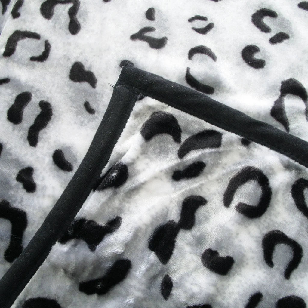 Faux Mink Blanket 675gsm 2 Ply Animal Print Queen 200x240cm
