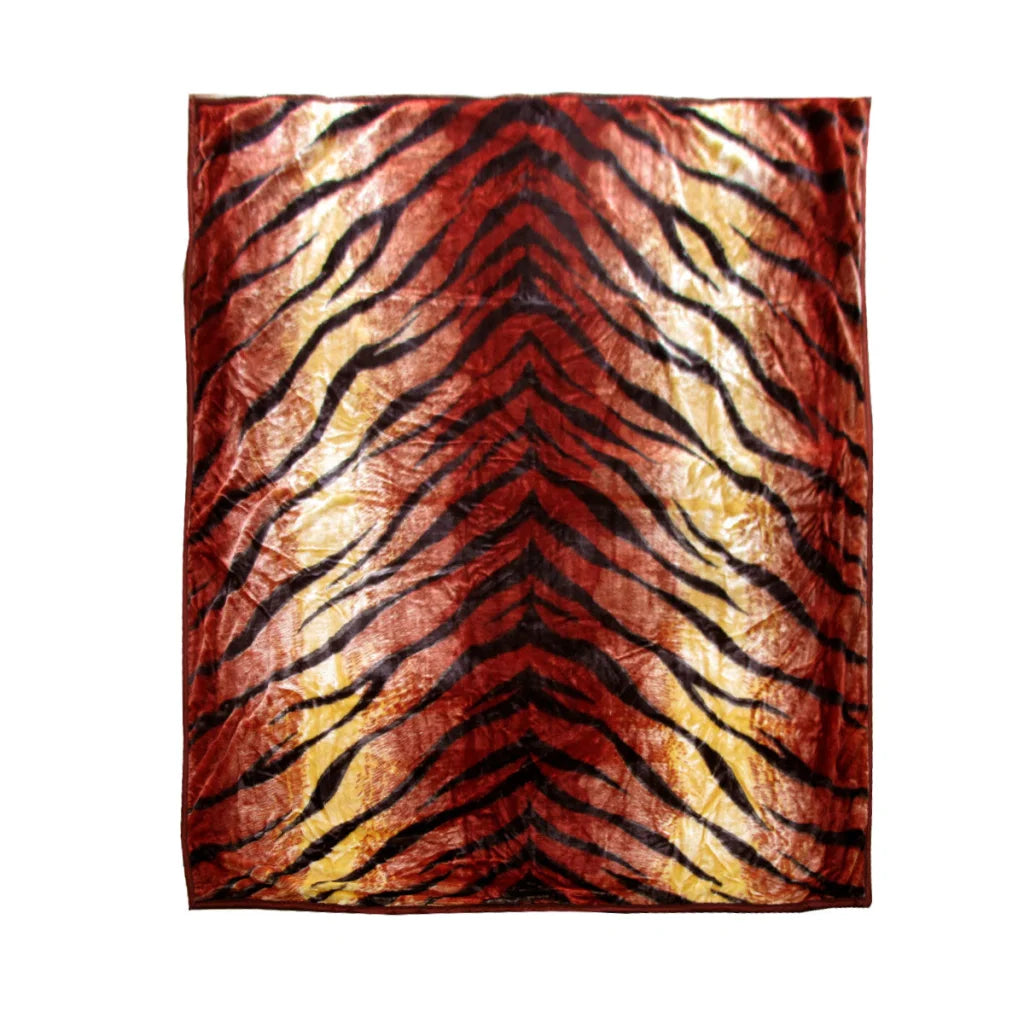 Faux Mink Blanket 675gsm 2 Ply Animal Print Queen 200x240cm
