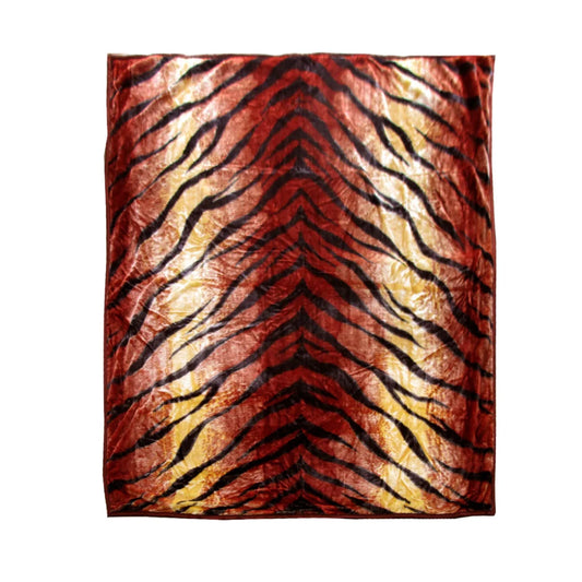 Faux Mink Blanket 675gsm 2 Ply Animal Print Queen 200x240cm