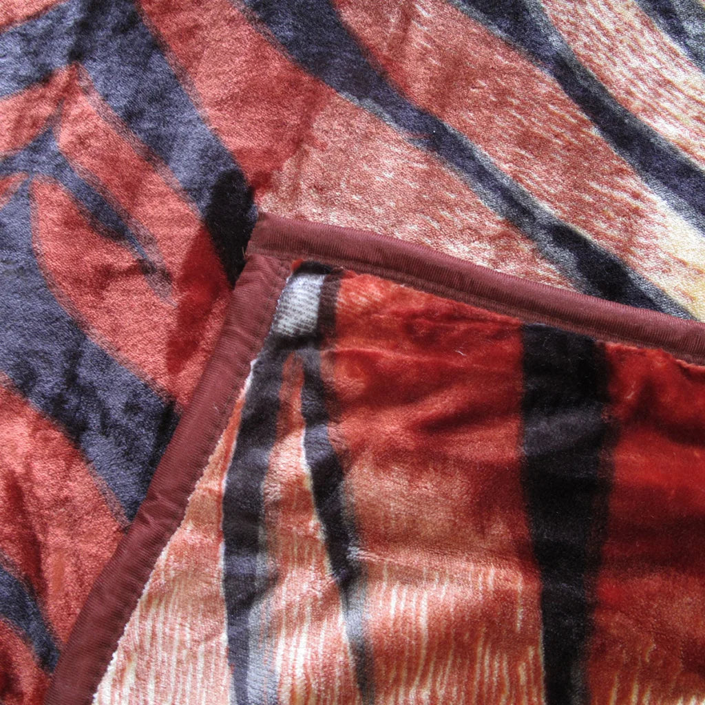 Faux Mink Blanket 675gsm 2 Ply Animal Print Queen 200x240cm