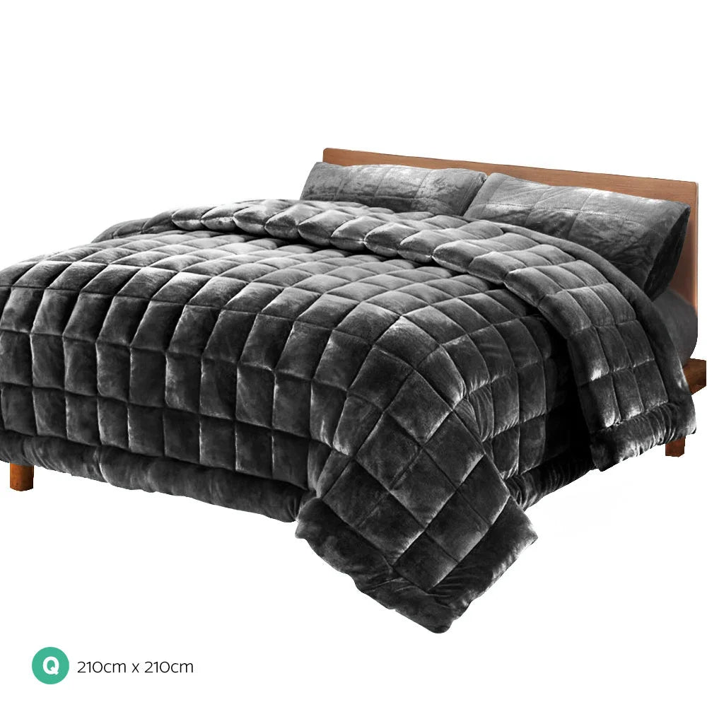 Faux Mink Quilt Comforter Throw Blanket Doona Bedding