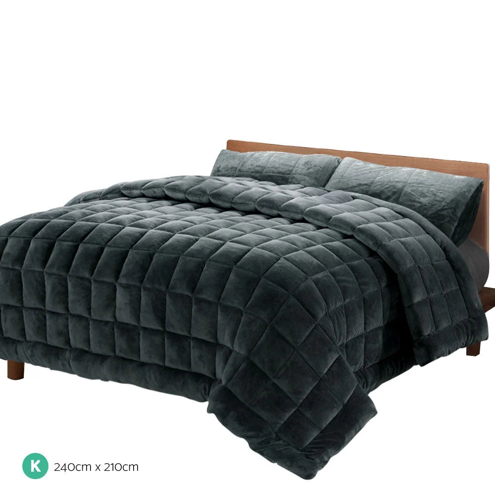 Faux Mink Quilt Fleece Throw Blanket Bedding Comforter