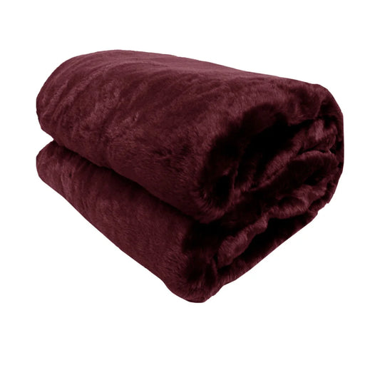 Faux Mink Throw Rug Wine - Artex - Home & Garden