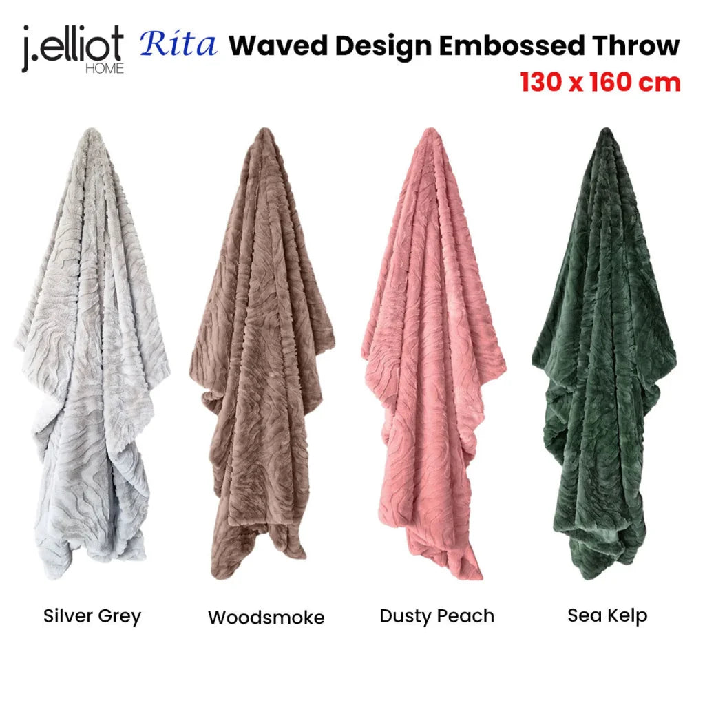 Faux Mohair Throw Rug J Elliot Home Rita Sea Kelp 130 x 160