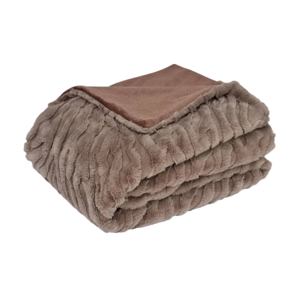 Faux Mohair Throw Rug J Elliot Home Rita Woodsmoke 130 x