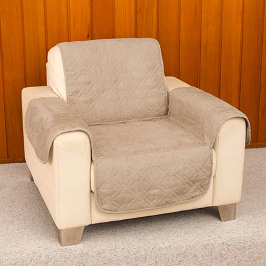 Faux Suede 1 Seater Sofa Protector Camel - Furniture >