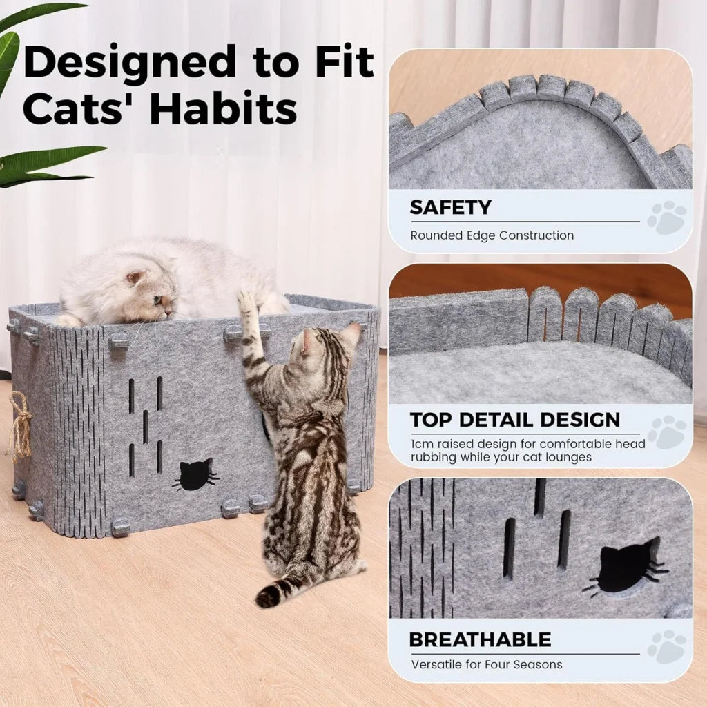 Felt Cat House Detachable Foldable Breathable