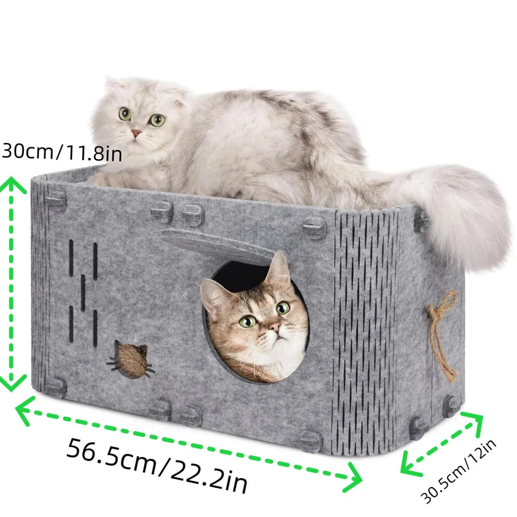 Felt Cat House - Detachable Foldable Breathable Pet Bed