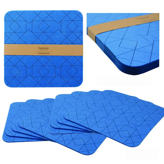 Felt Placemats Set of 8 Cobalt Blue - Home & Garden
