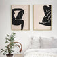 Female Figure Wall Art Canvas 90cmx135cm 2 Sets Gold Frame
