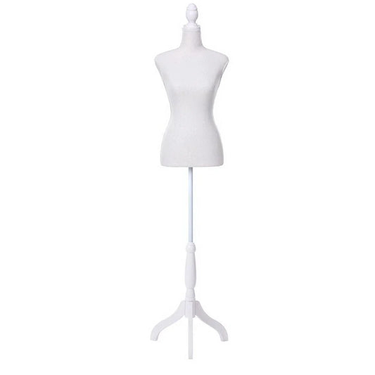 White 170cm female mannequin dressmaker with boxed accessories and matching pieces