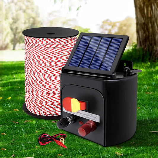 Fence Energiser Solar Powered Energizer Charger 3km + 500m