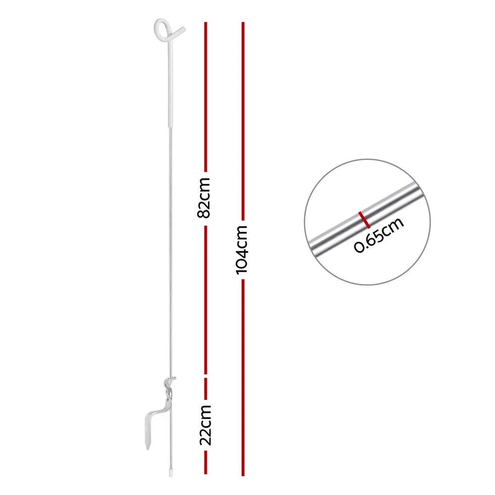 Fence Pigtail Posts Set Of with 20 Steel Tape Fencing Pet Care