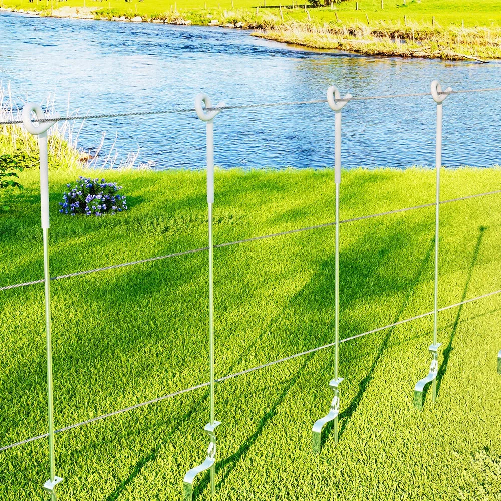 Fence Pigtail Posts Set Of 20 Steel Tape Fencing Pet Care