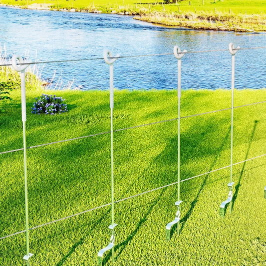 Fence Pigtail Posts Set Of 20 Steel Tape Fencing Pet Care