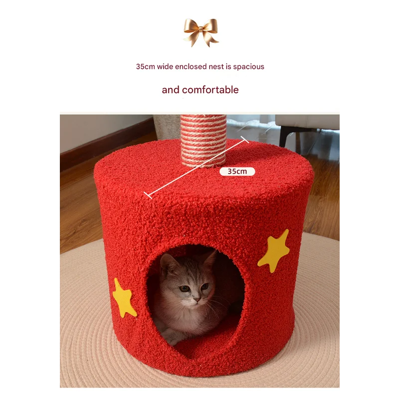 Festive Christmas Tree Cat Scratcher & Condo | 2-in-1 Sisal