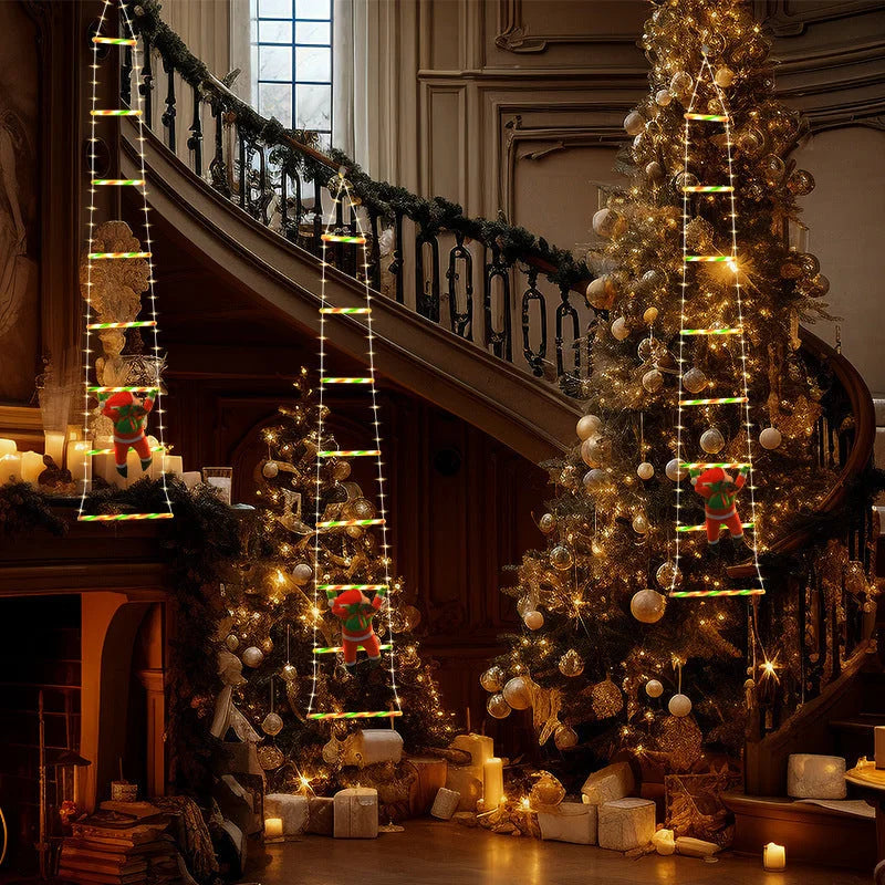 Festive Climbing Santa LED Ladder Light - USB Powered