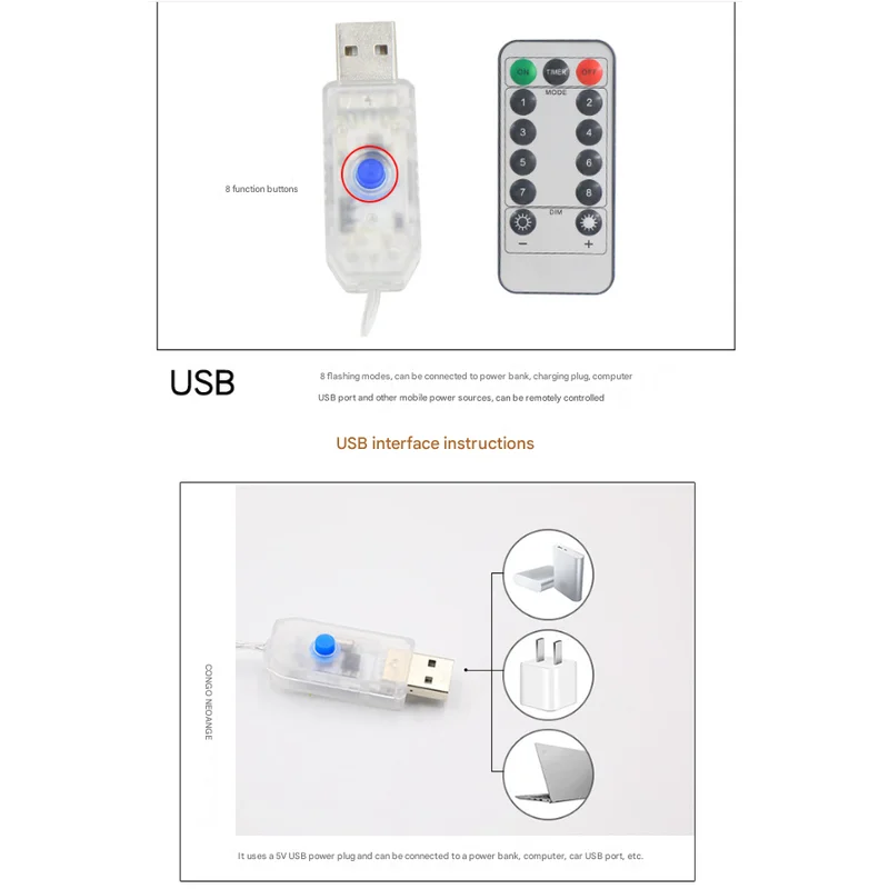 Festive Climbing Santa LED Ladder Light - USB Powered
