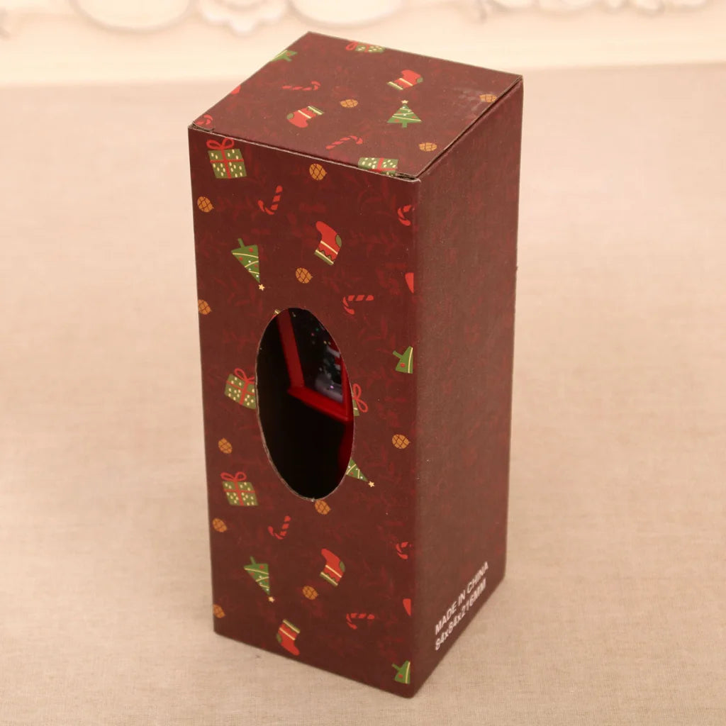 Festive LED Christmas Snow Globe Lantern - Glittering