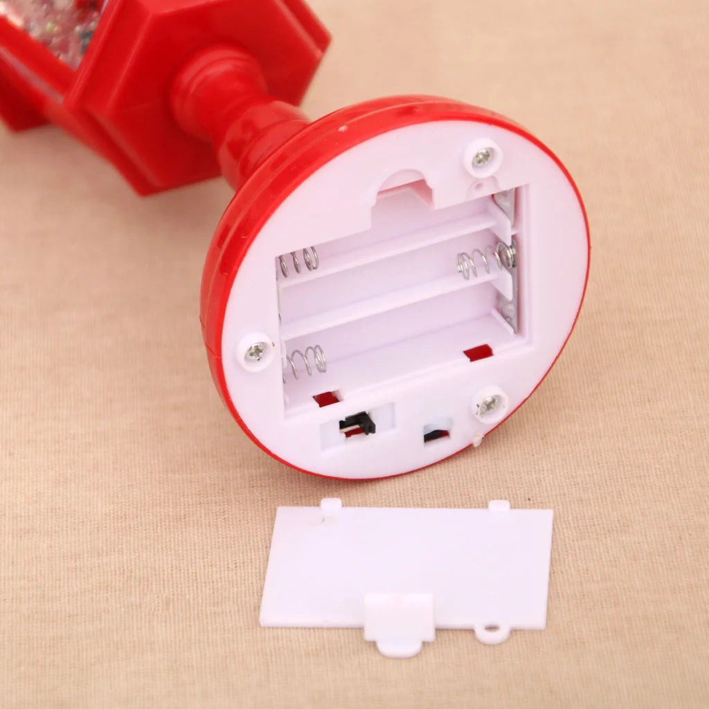 Festive LED Christmas Snow Globe Lantern - Glittering