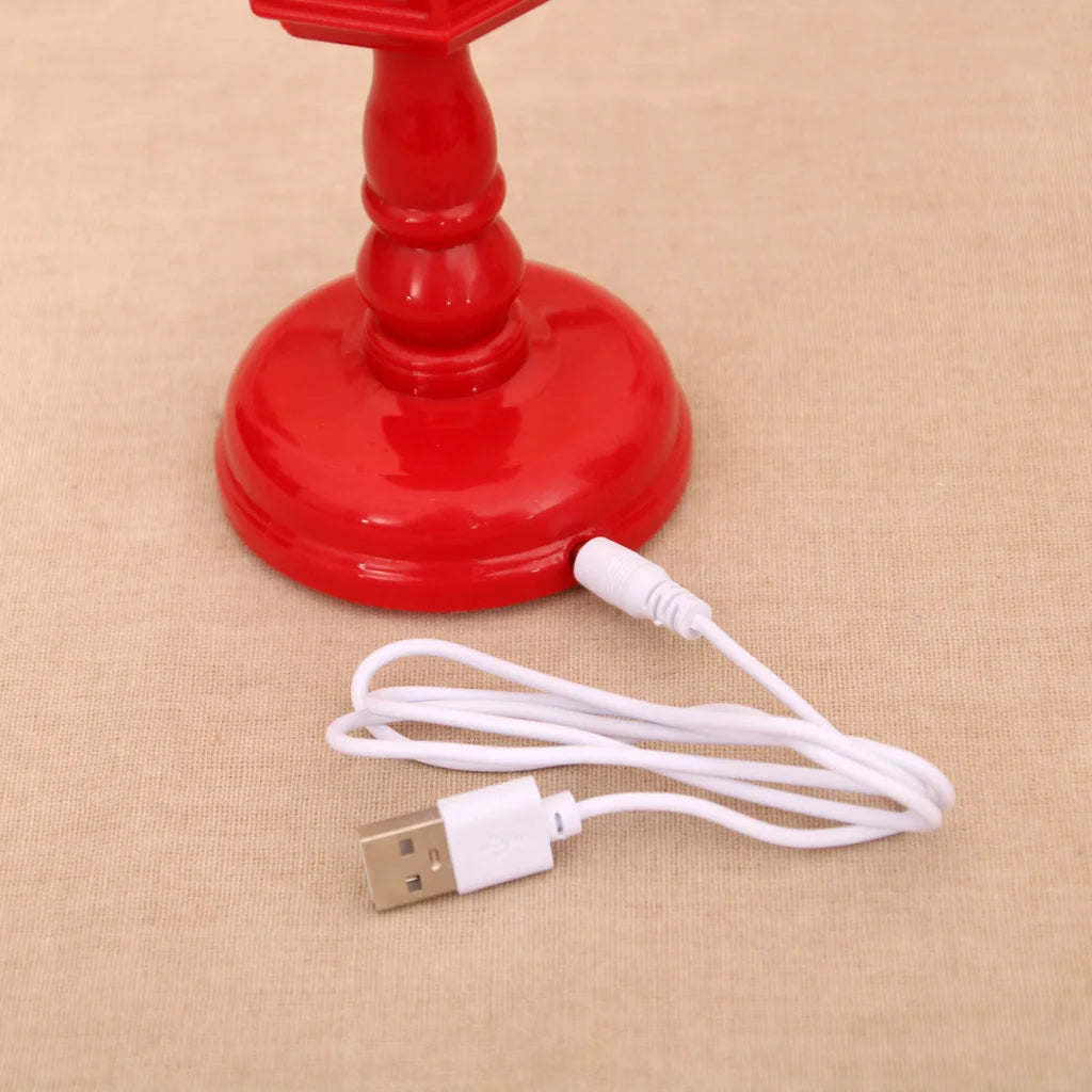 Festive LED Christmas Snow Globe Lantern - Glittering