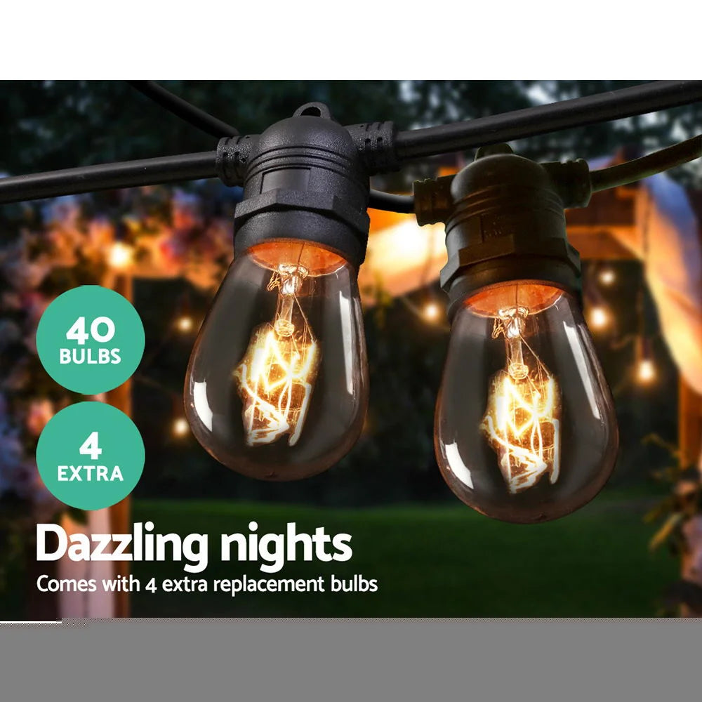 Festoon String Lights 38m Christmas Bulbs Party Wedding