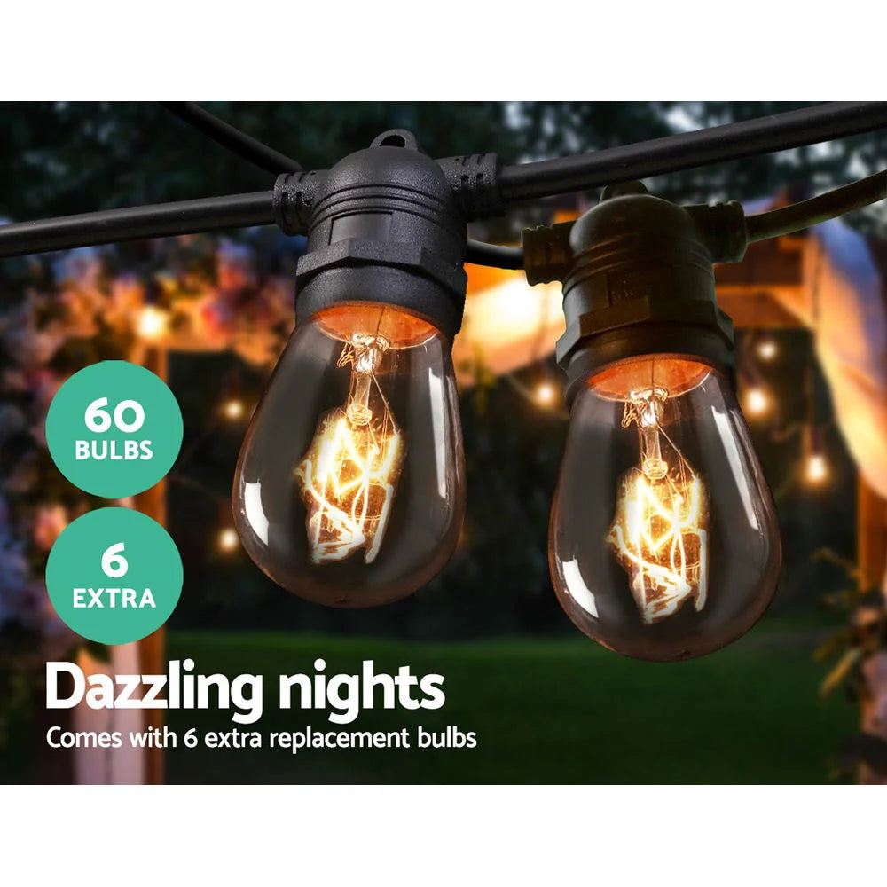 Festoon String Lights 56m Christmas Bulbs Party Wedding
