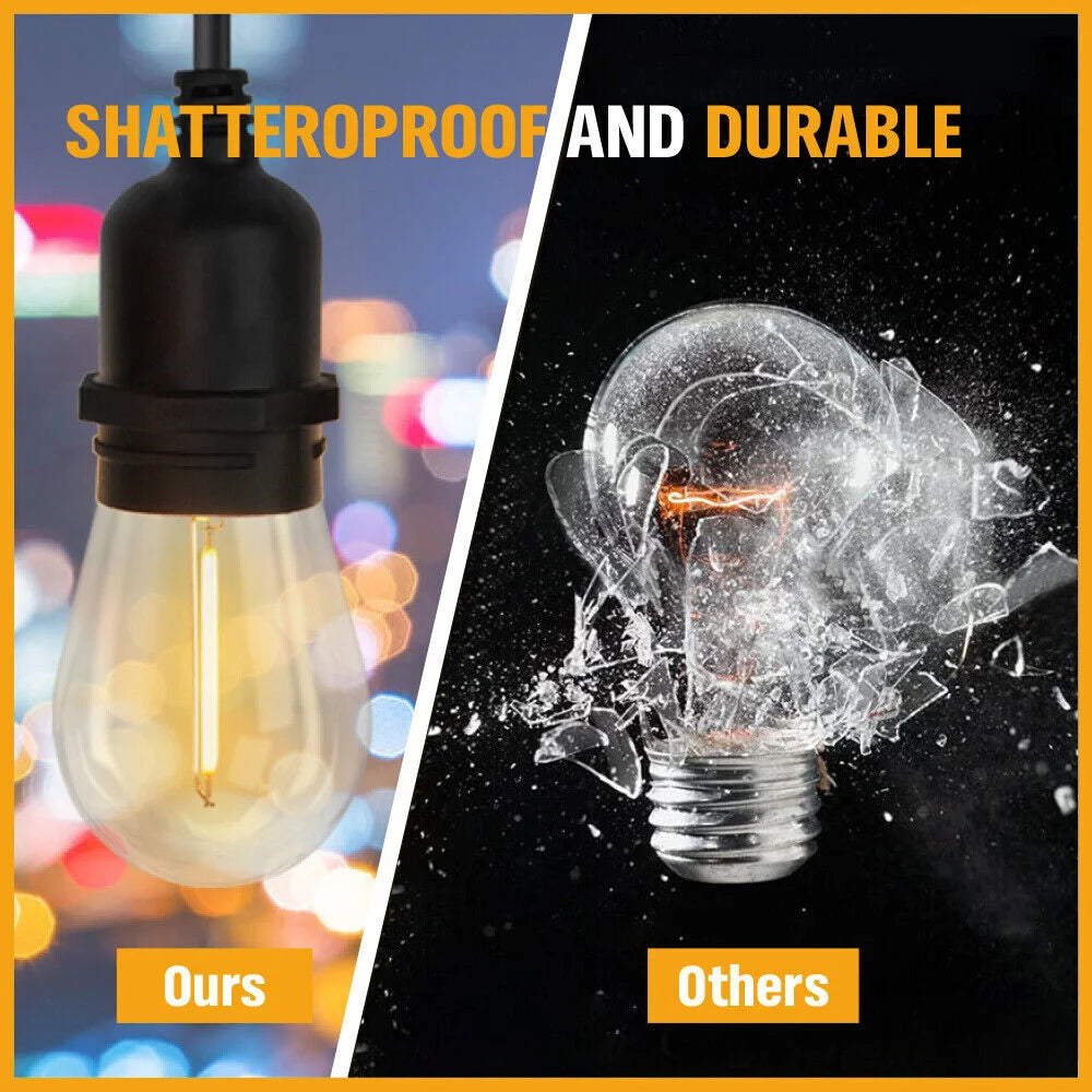 Festoon String Lights Solar Power 15 LED 18.2M Wedding