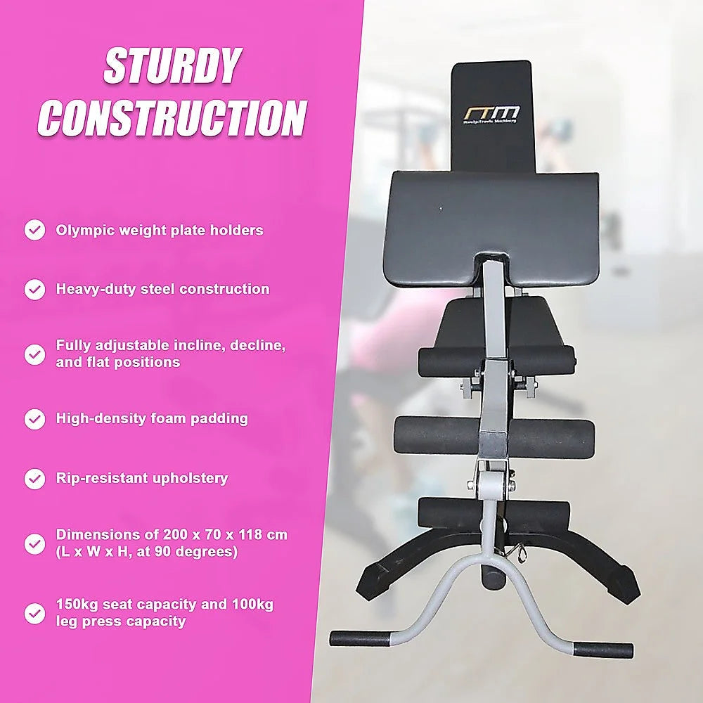 FID Flat Incline Decline Bench Press with Leg Extension