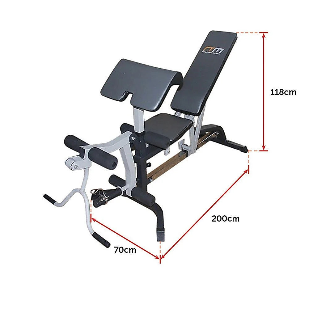 FID Flat Incline Decline Bench Press with Leg Extension