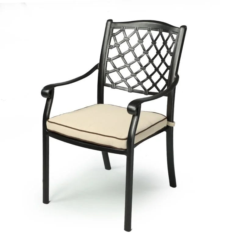 Fiji Metal Outdoor Dining Chair with Cushions (1 Pair)