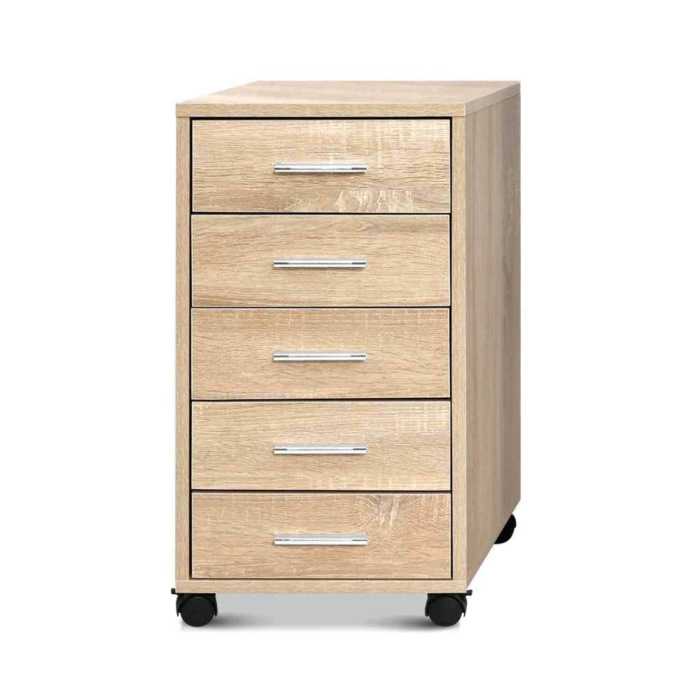 Filing Cabinet 5 Drawer Storage Drawers Wood Study Office