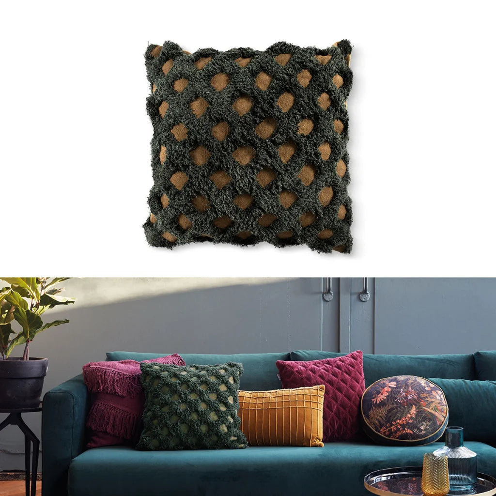 Filled Square Cushion Bedding House Betula - Green - Home &