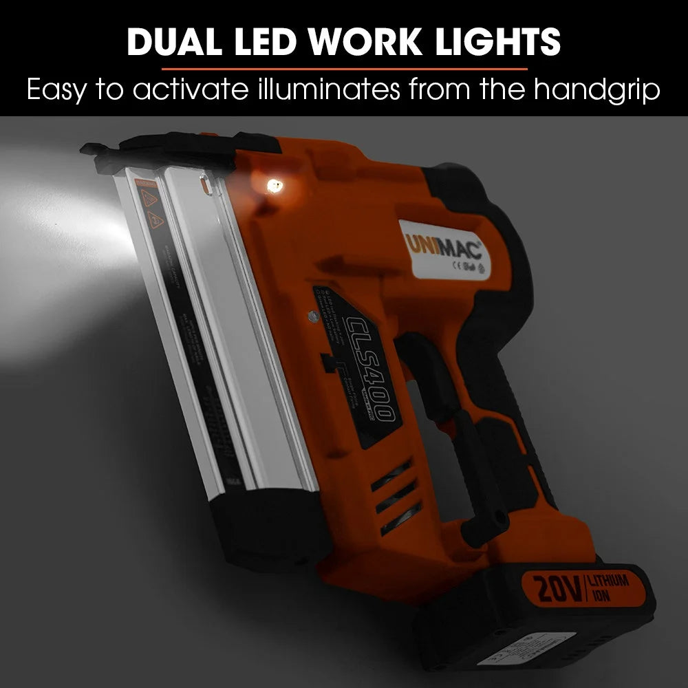 Finish Nailer UNIMAC 20V Lithium 16ga Brad Cordless Nail Gun