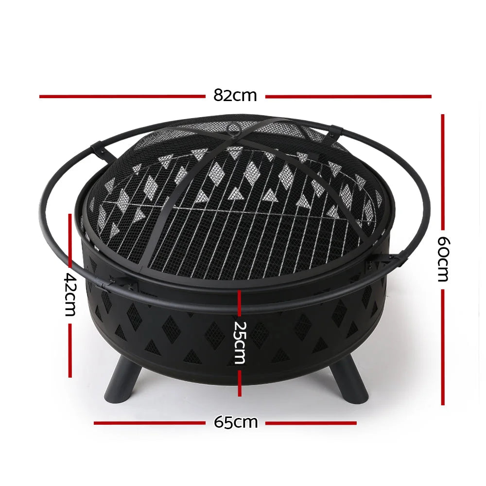 Fire Pit BBQ Charcoal Grill Ring Portable Outdoor Kitchen