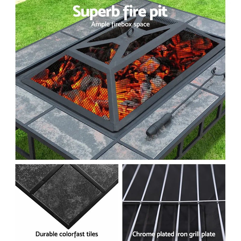 Fire Pit BBQ Grill Stove Table Ice Pits Patio Fireplace