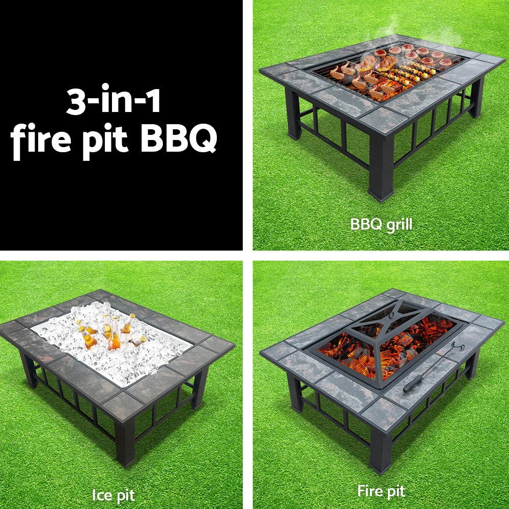 Fire Pit BBQ Grill Stove Table Ice Pits Patio Fireplace