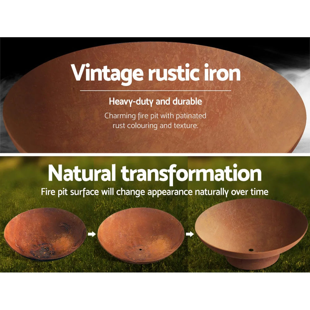 Fire Pit Charcoal Vintage Campfire Burner Rust Outdoor