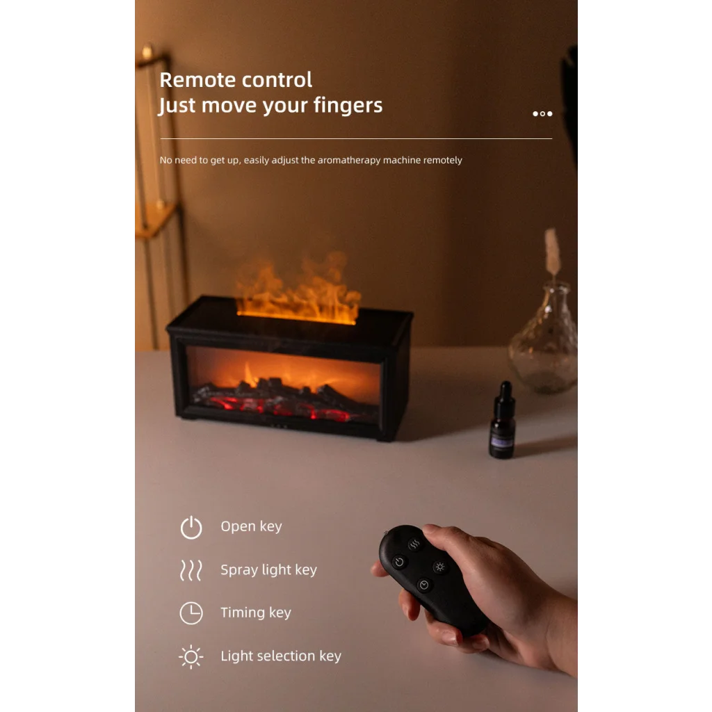 Fireplace Flame Effect Aroma Diffuser & Humidifier