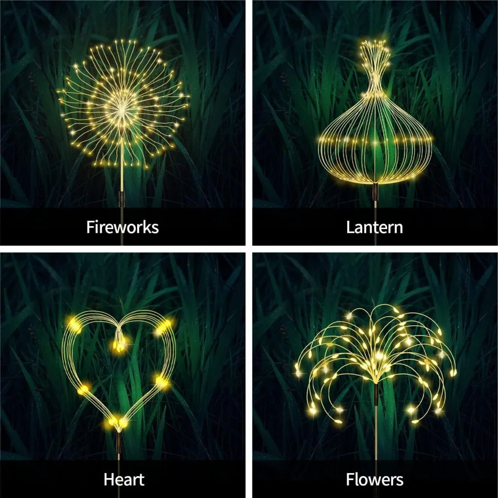 Fireworks 200 LED Fairy String Lights Starburst Solar Xmas
